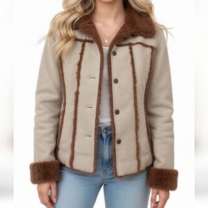 Wilson's Leather Y2K Penny Lane Suede Barn Coat Size Small